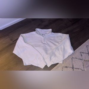 White Artizia Cropped Quarter Zip